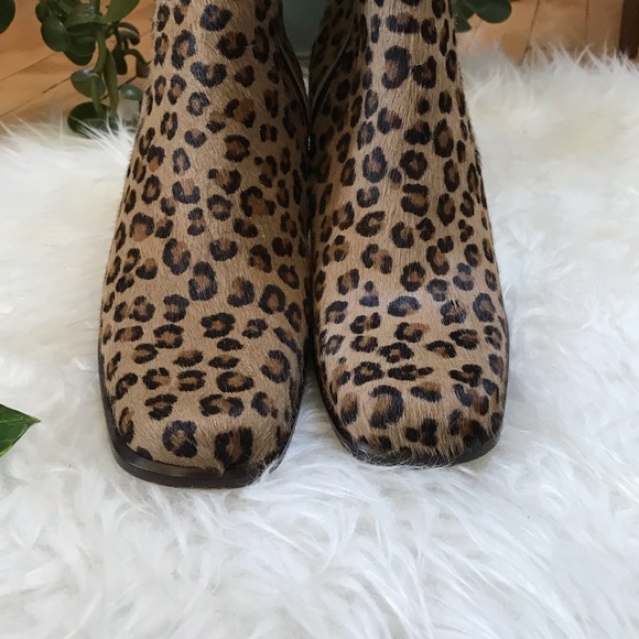Charles David Leopard Calf Hair Heeled Booties - Picture 5 of 8